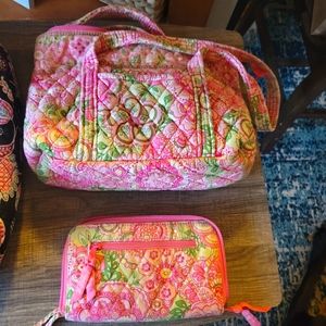 Vera Bradley retired vintage pattern shoulder bag and wallet